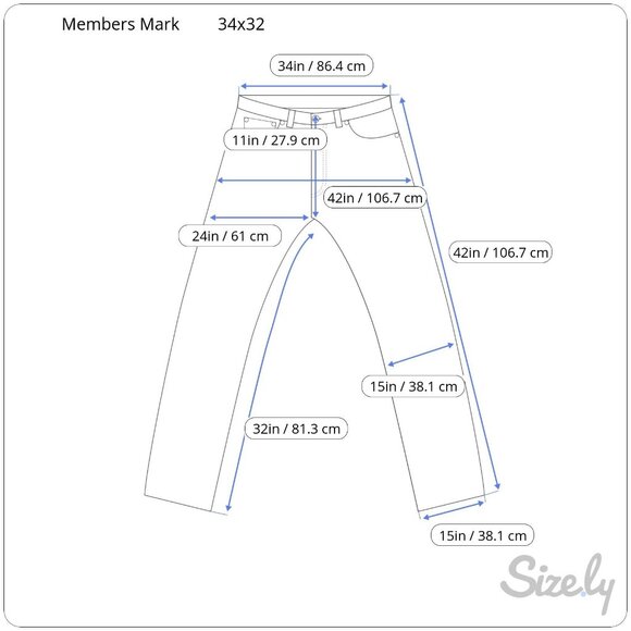 Members Mark Mason Blue Straight Fit 5 Pocket Pant 34x32 Stretch NWT - Picture 2 of 5